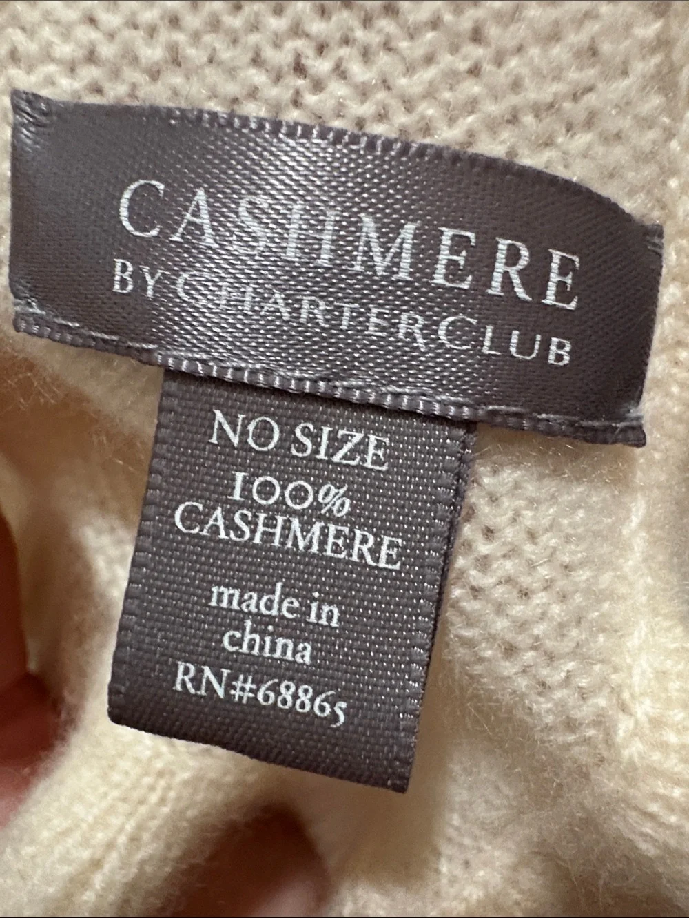 Charter Club SUPER SOFT Cream Ruffled Knit Scarf